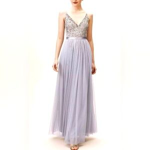 Anthropologie by BHLDN Lavender and Gold Sequin Prom Evening Gown size 2